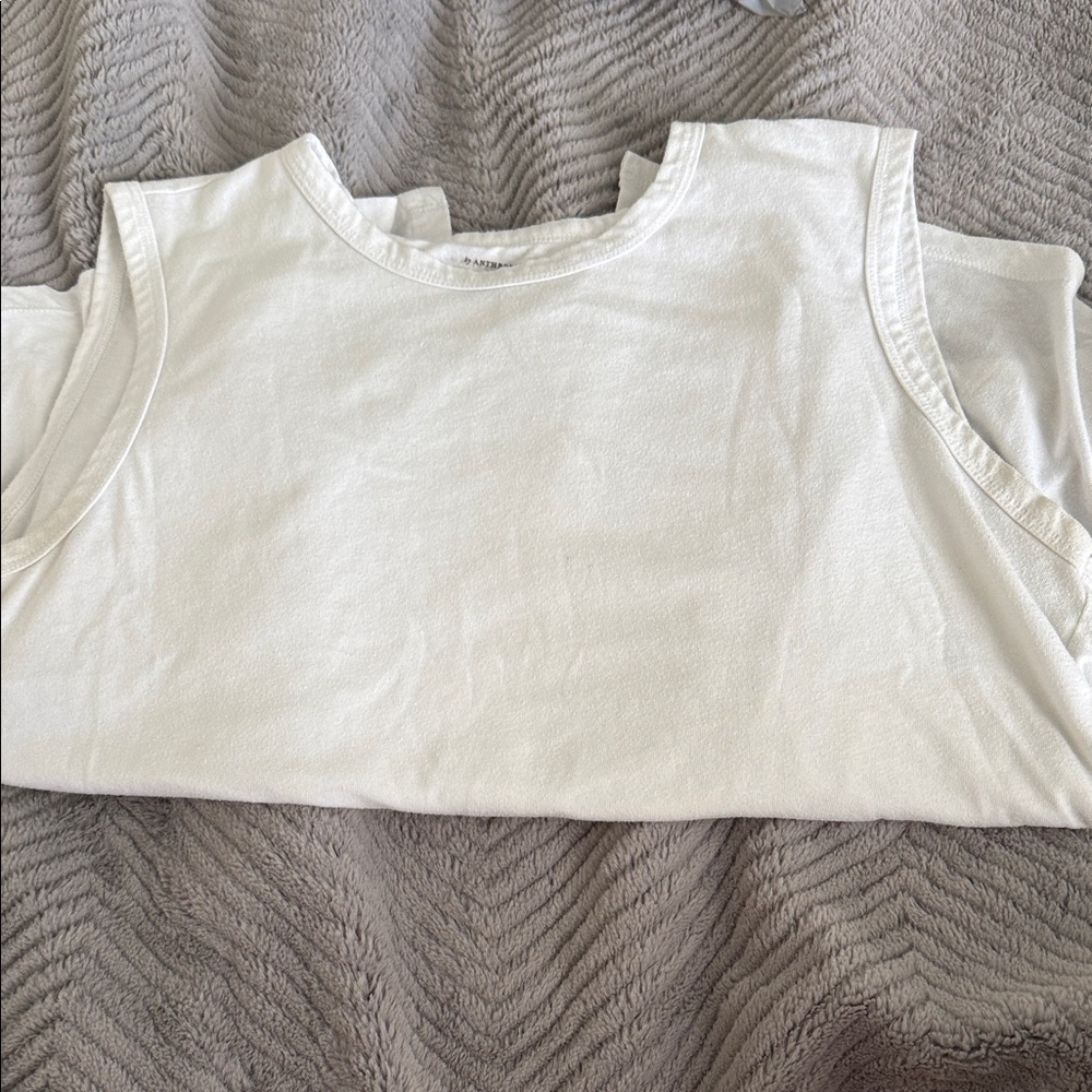 Anthropologie White Sleeveless Tank Top